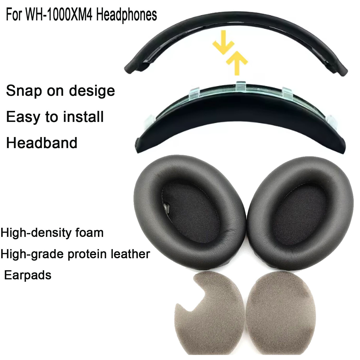 Sony Headphone Wh-1000Xm4 - ソニー WH-1000XM4 ヘッドホン交換用ヘッドバンドイヤパッド、簡単装着ヘッドバンドイヤパッド、1000XM4 ヘッドストラップ