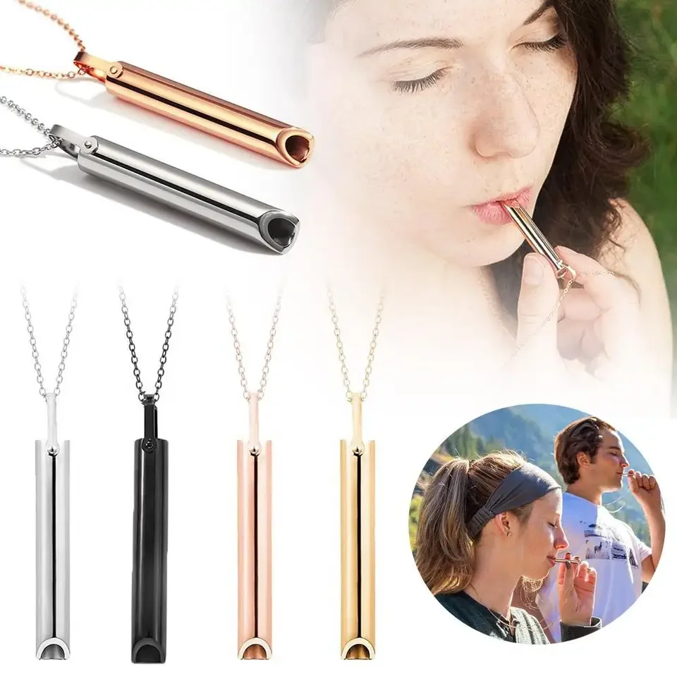ステンレス鋼ホイッスルネックレス不安軽減抗ベイプマインドフル - Vaping Goods のレビューと価格