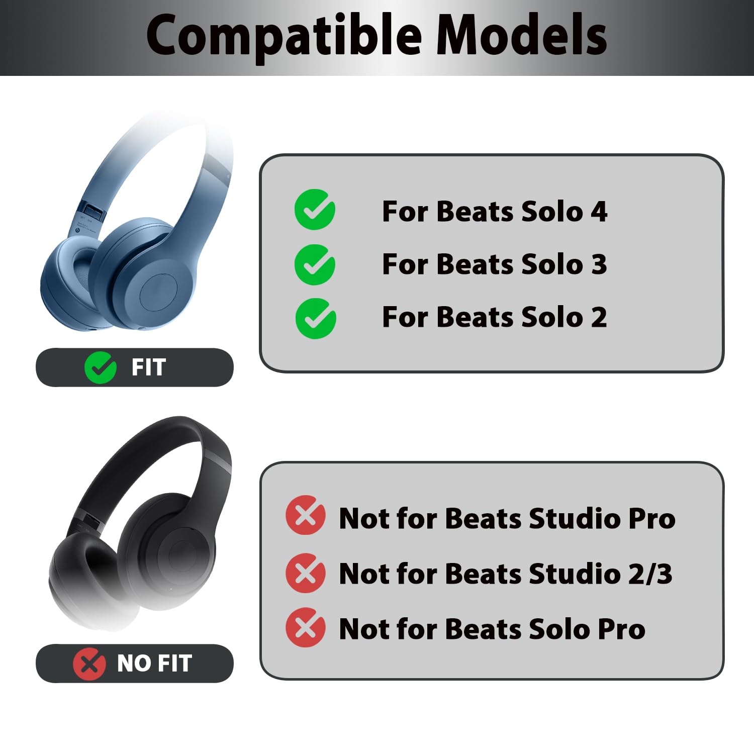 Solo 4シリコンイヤーパッド、ビート用の洗えるスウェット - Beats Headphone Solo 4 のレビューと価格